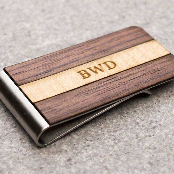 money clip, free engraving, groomsman gift, custom engraved, wooden money clip, engraved money clip, custom groom gift, gift for husband