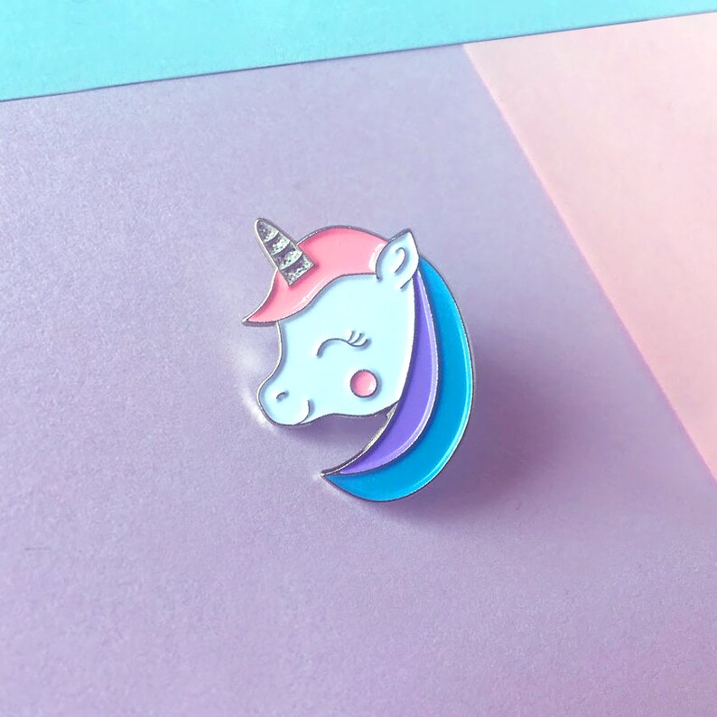 Natterboxx Illustration Unicorn Soft Enamel Glitter Lapel Pin