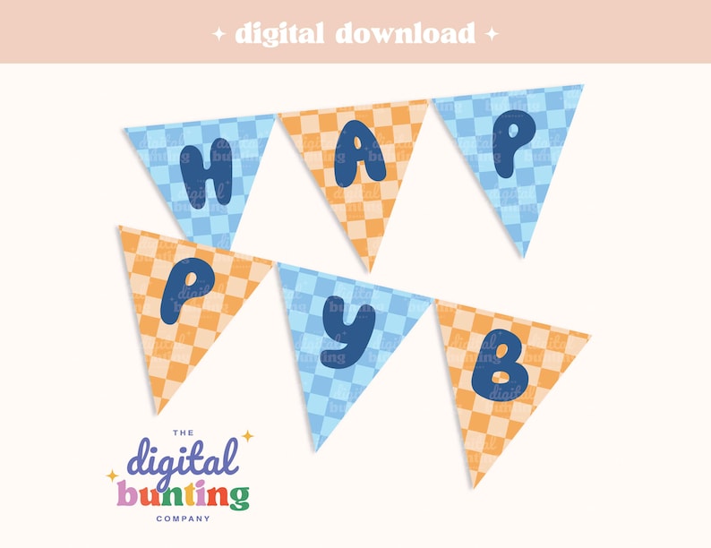 Printable Bluey Themed Happy Birthday PDF - Digital Party Banner ...