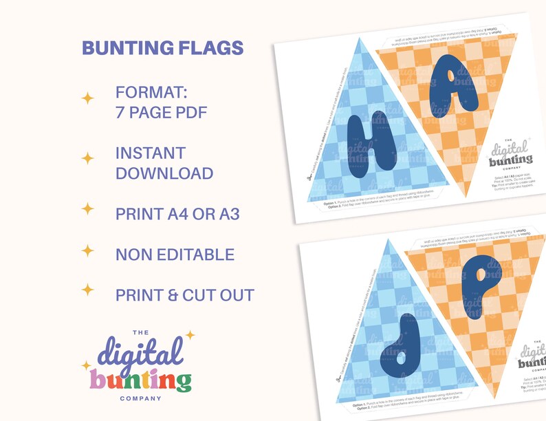 Printable Bluey Themed Happy Birthday PDF - Digital Party Banner ...