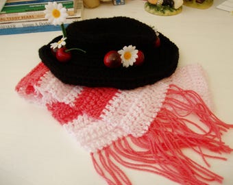 Crochet Mary Poppins Hat & Scarf, Perfect additions to My Mary Poppins Child's dress