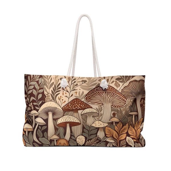 Folk art Mushrooms - Weekender Bag Knitting Bag