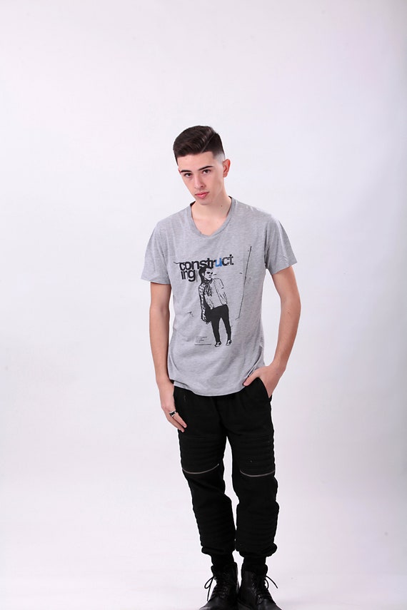 Selected Homme Vintage Grey T shirt. Etsy