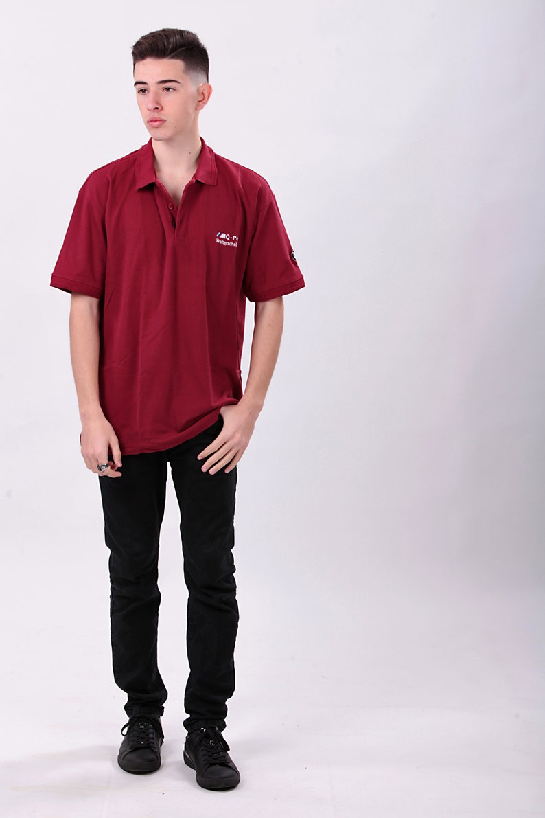 Vintage BMW MQ-Power Marron Polo shirt Size L.