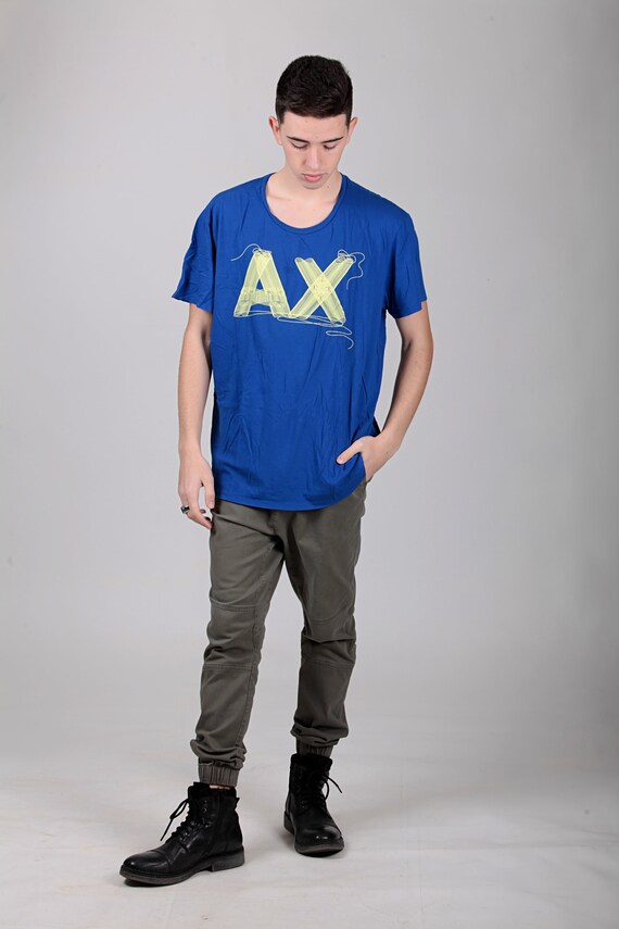 hundehvalp Alcatraz Island gentage Armani Exchange AX Vintage Blue T-shirt. Size XXL. - Etsy
