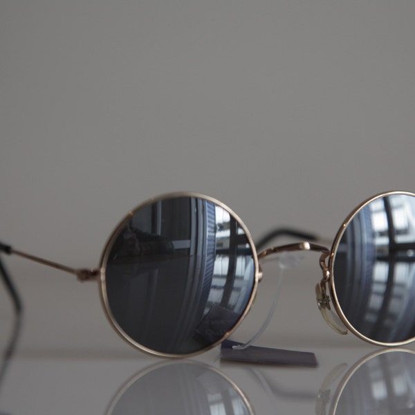 Vintage  Gold Frame, Mirror Round lenses. OPTICON'S. Made in Greece