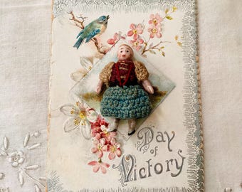 Antique Hertwig German Bisque Girl Figurine With Red Ball - Etsy