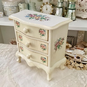 イタリア製DANESEフローレス FLORES 小物入れ Italian Florentine Chest of Drawers - Dresser Jewelry Box - Cream