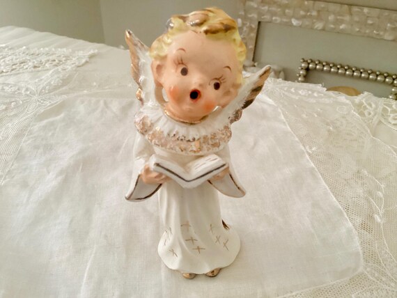 Singing Choir Angel Ardalt Japan Porcelain Cherub Angel Figurine
