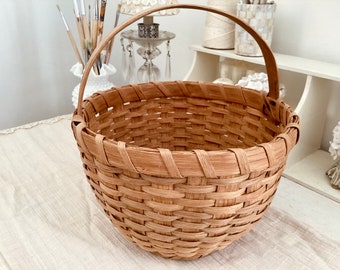 antique split oak gathering basket