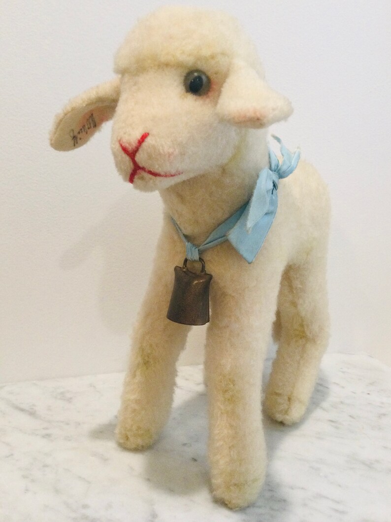 Signed Vintage Mohair Steiff Lamb Stuffed Animal With Bell | Etsy