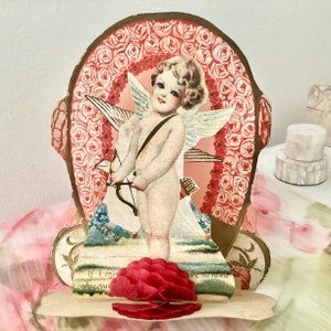 Grußkarte, Rosen, Geprägte Antik, Zum Valentinstag Pop-up 3D Die-cut 30er Jahre