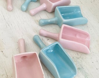 Paletta per bilancia da cucina antica da fattoria, blu o rosa, 4"