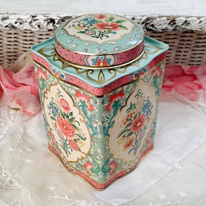 Boîte métallique Daher - Boîte à thé - boutons de roses cottagecore - Pays-Bas