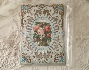 Greeting Card, Ephemera, Embossed Antique Die-Cut Unused Love Poem