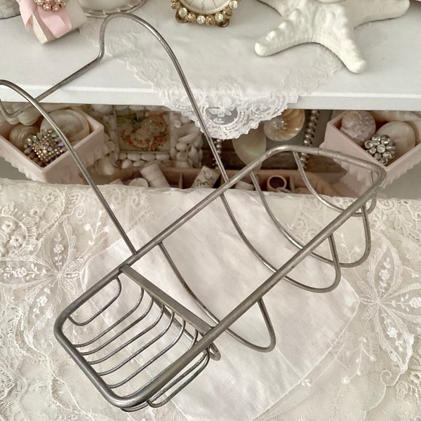 Antique Chrome Bathroom Soap Holder, Tub Mount Clawfoot Tub, large