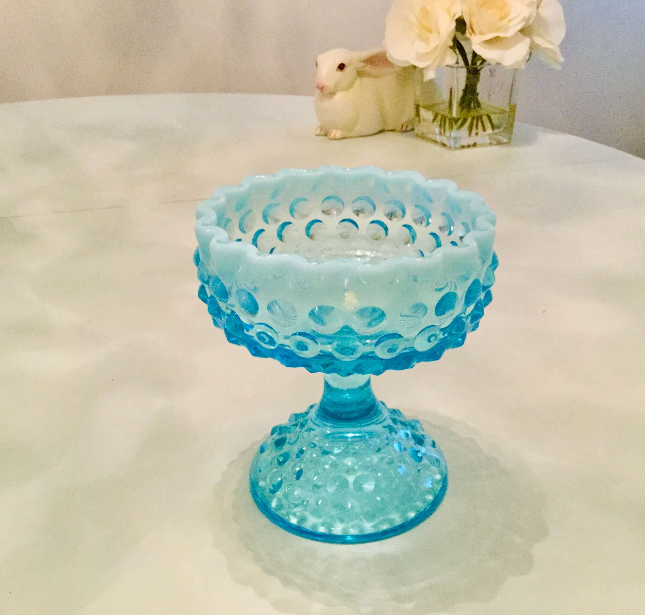 完璧なフェントン アクアブルー ガラス オパールセント フロスト