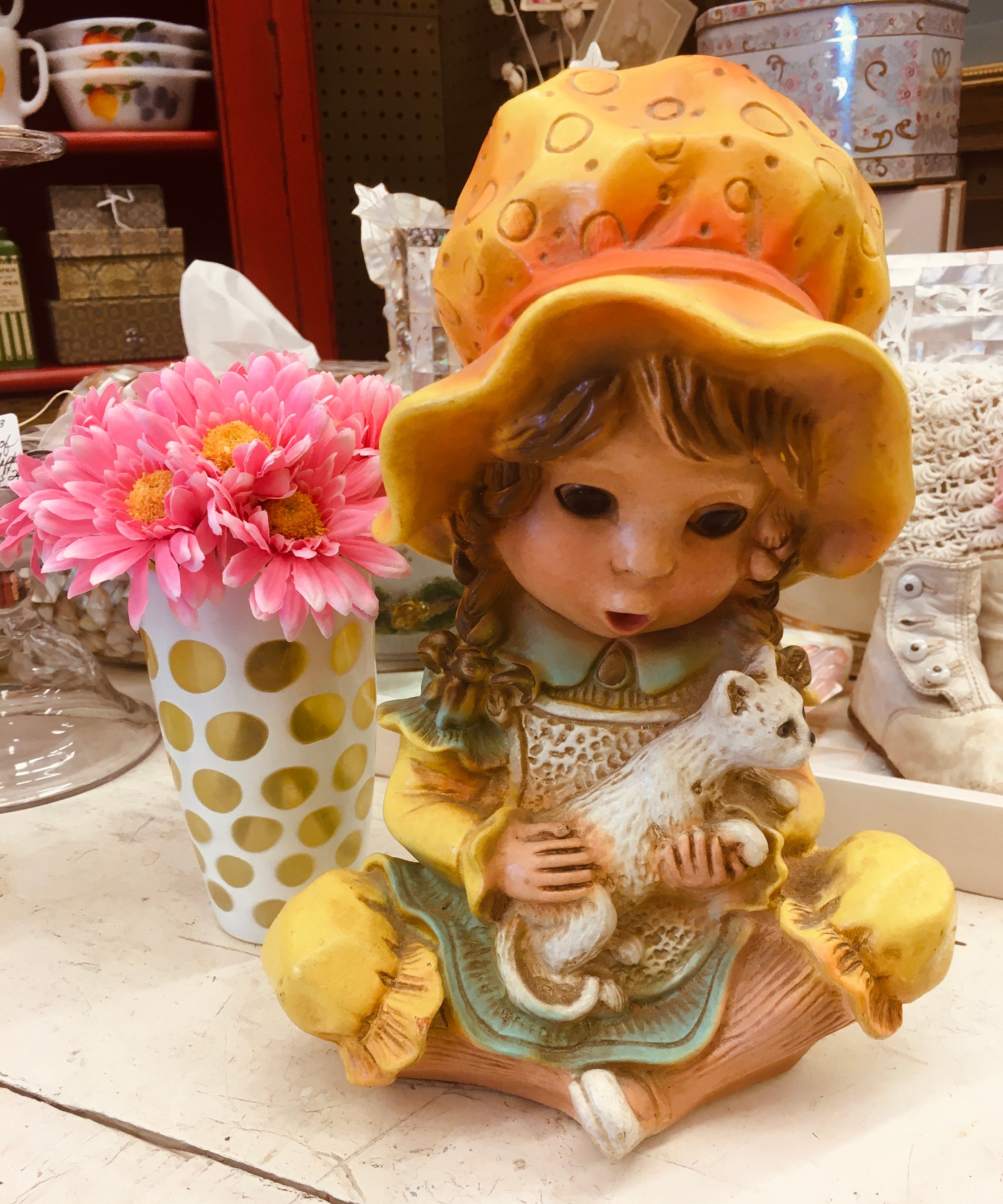 Girl With Kitten Figure by Universal Statuary Company Statue