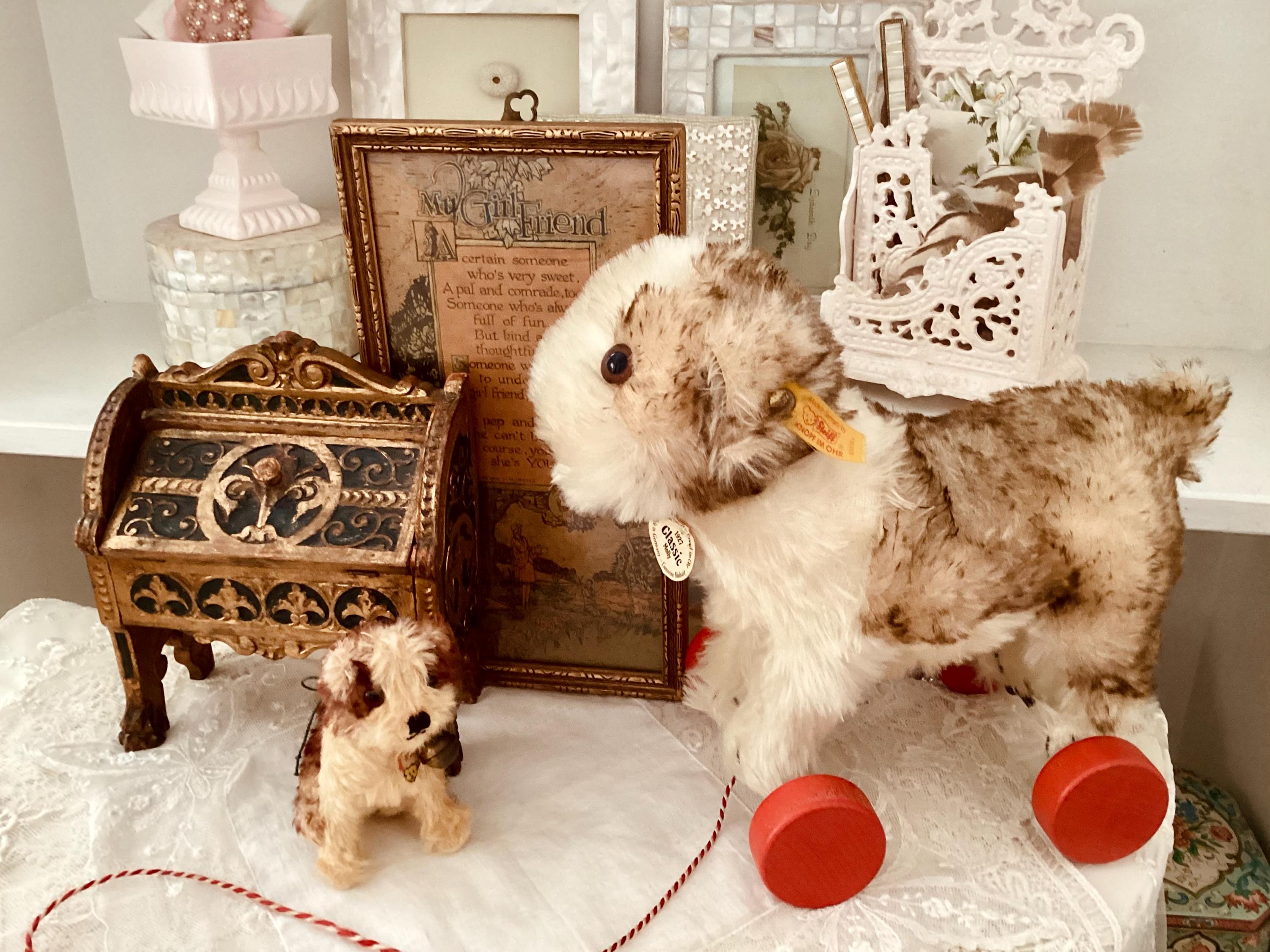 Vintage Mohair Steiff Molly Terrier Dog Stuffed Animal - Little