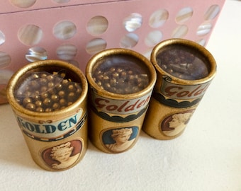 ONE Vintage Italian Florentine Matches in Cylindrical Box, Cameo