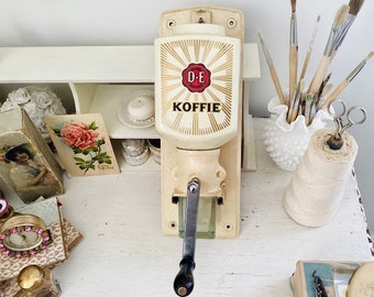 Vintage Douwe Egberts Coffee Grinder Koffie Dutch Hand Wall Mount