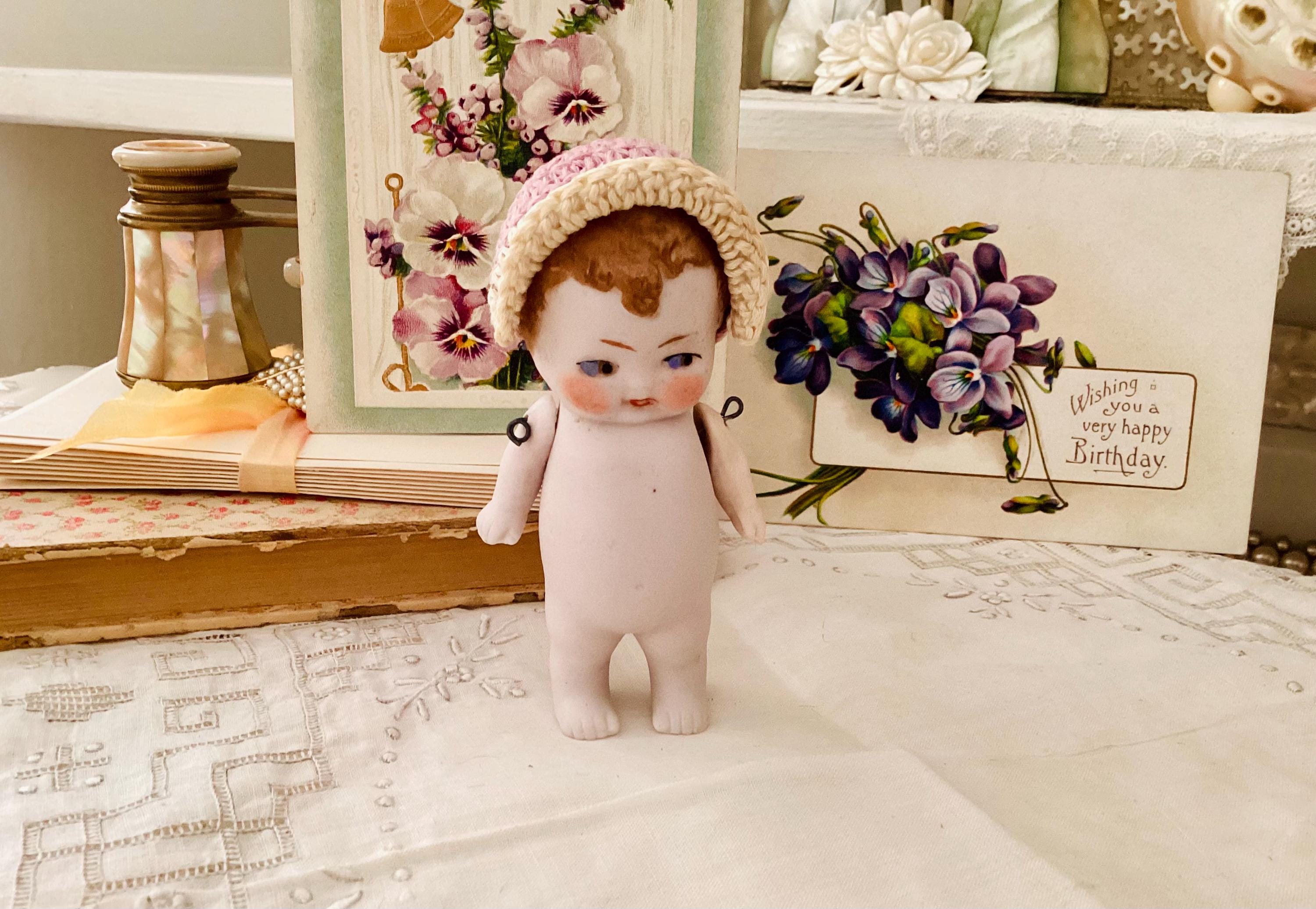 Tiny Bisque Antique German Girl Doll Jointed Chubby Baby - Etsy