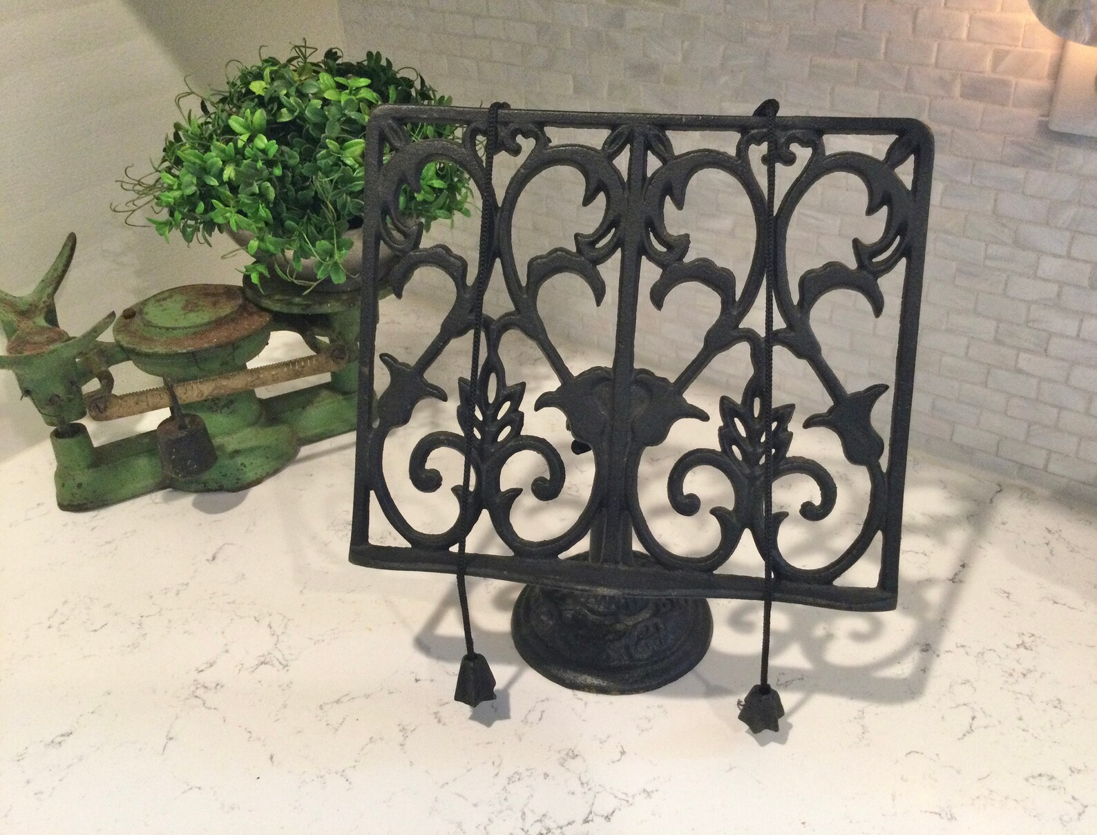Vintage Recipe Book Stand Rustic French Wrought Iron Shabby Etsy