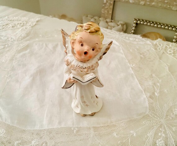 Singing Choir Angel Ardalt Japan Porcelain Cherub Angel Figurine