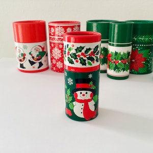 One Vintage - rode tip - sneeuwpop kerstlucifers in cilindervormig doosje