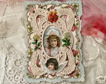 Greeting Card, Ephemera, Embossed Antique, Love