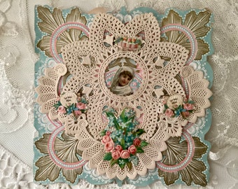 Greeting Card, Ephemera, Embossed Antique, Love