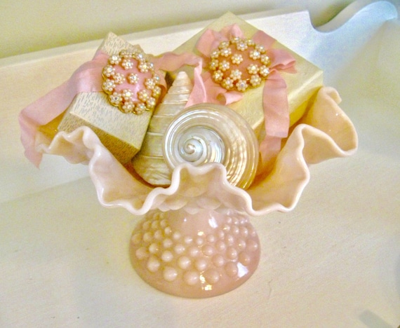 Perfect Fenton Pastel Pink Fenton Milk Glass Hobnail Fluted