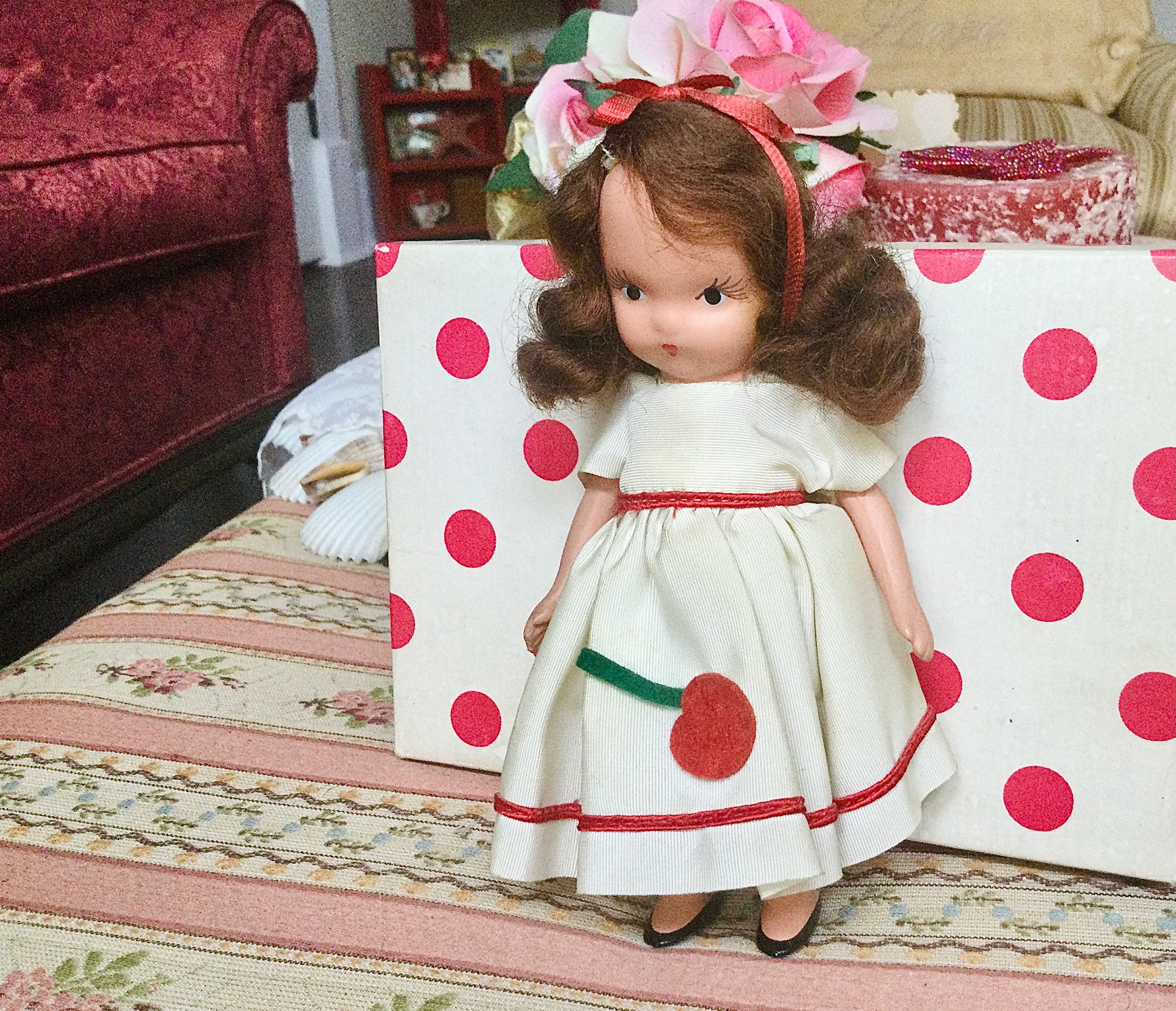 Vintage Nancy Ann Storybook Doll 1940's Brunette Annie at the