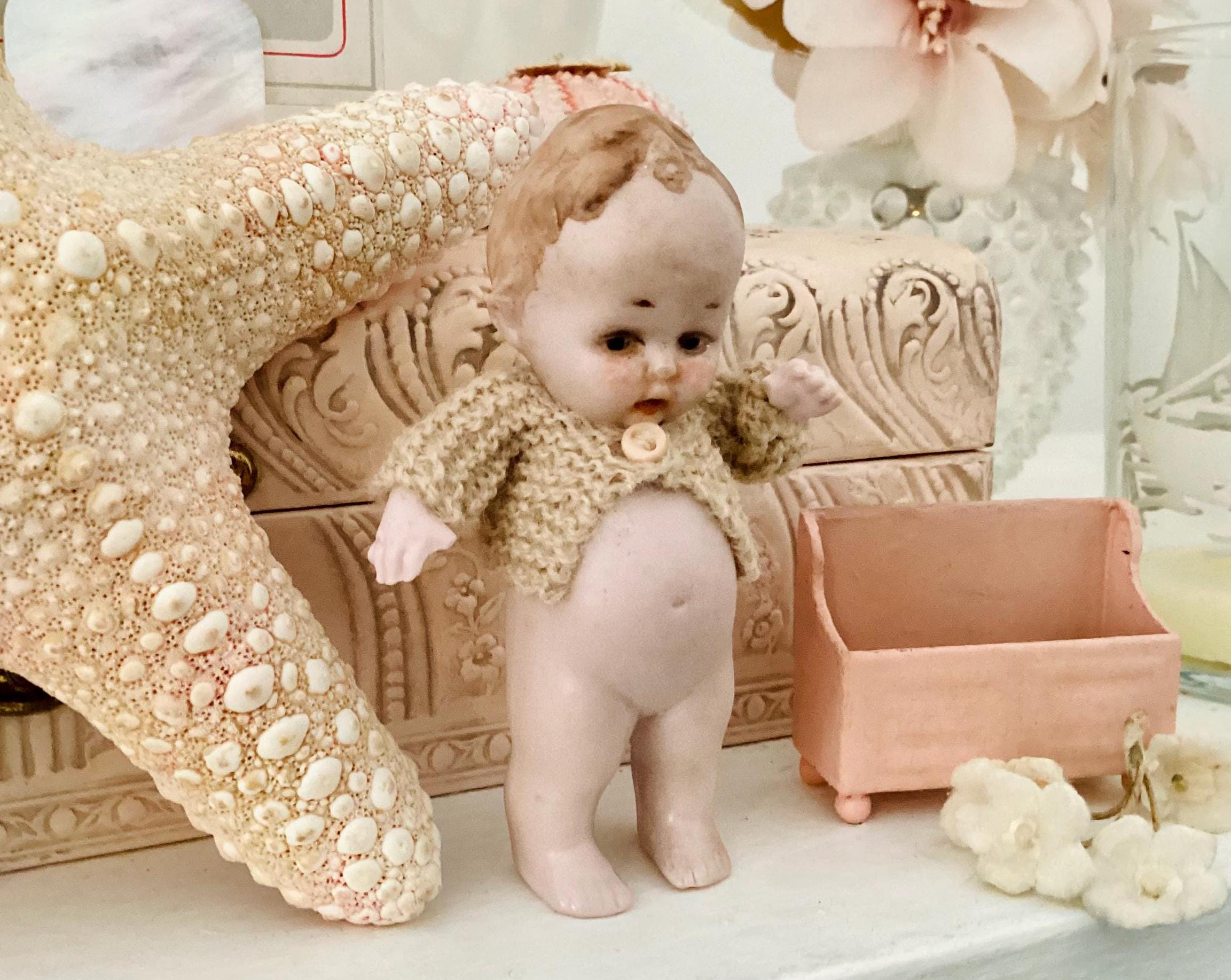 【代引き不可】 Antique German 1920's Hertwig Miniature Doll Baby Boy その他
