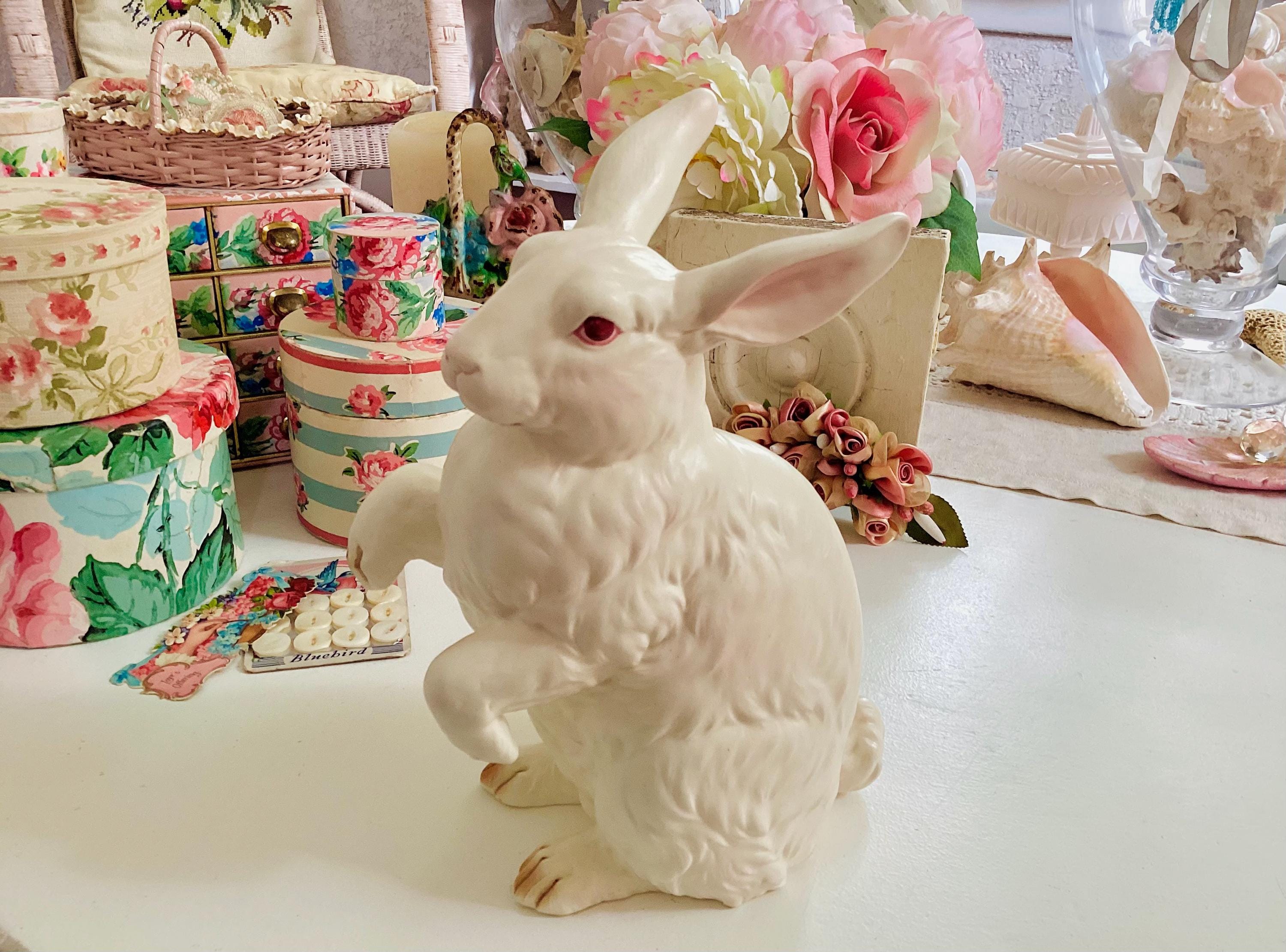 【ヴィンテージ】Lefton（レフトン）／スノーバニー・ピクシーバニー（2個） Huge Lefton Bunny Rabbit Large Rare Display Easter Spring H7448 - Etsy