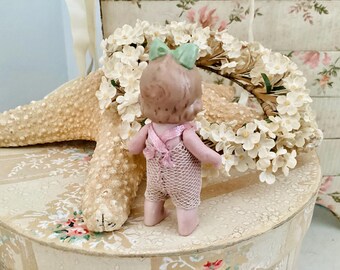 Antique German Baby Girl Doll Miniature Hertwig 1920's Tiny Bisque