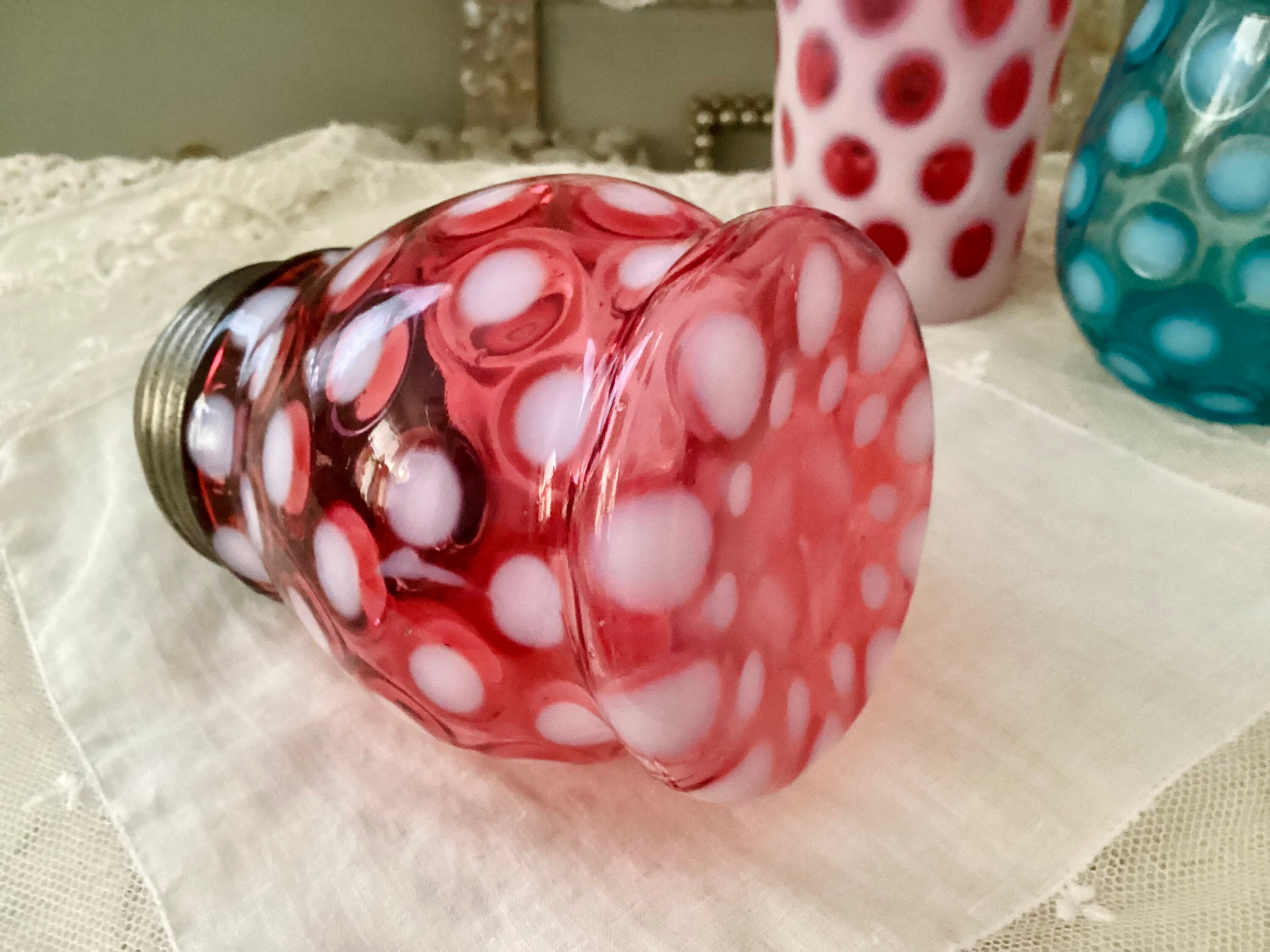 Fenton Coin Dot Cranberry Opalescent Sugar Shaker - Etsy