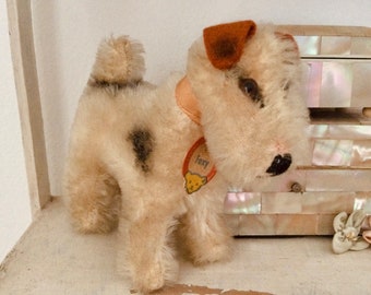 Vintage Mohair Foxy Steiff Terrier Dog Stuffed Animal Ginny’s Puppy