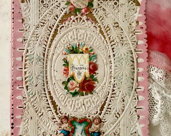 Greeting Card, Ephemera, Embossed Antique, Love’s Submission