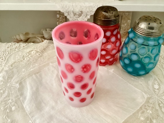 フェントン　Fenton ドットパターン　キャンディジャー Fenton Coin Dot Juice Drinking Glass 5