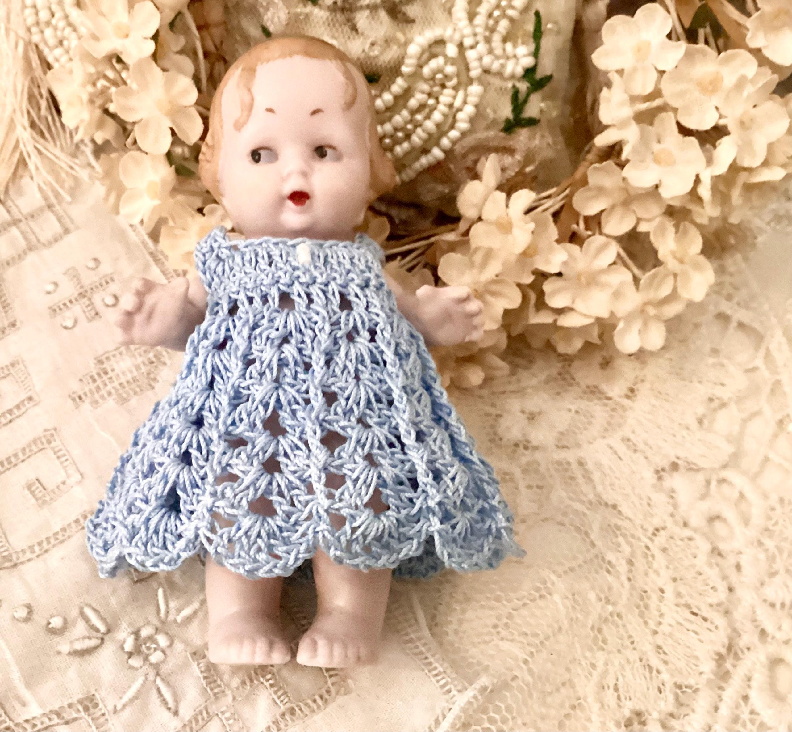 Rare Antique German Bisque Doll Miniature Hertwig 1920's With