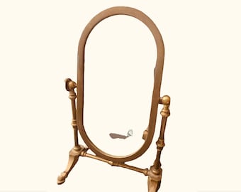 Brass Mirror - Standing Vintage Antique Vanity Table Top Jewelry Counter