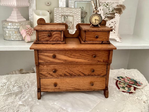 Antique Wood Oak Doll Dresser 8.5 Tall, Highboy Chest of 5 Drawers - Etsy Antique Wood Oak Doll Dresser 8.5 Tall, Highboy Chest of 5 Drawers - Etsy
