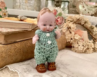 アンティーク ドイツ 女の子 ベビードール ミニチュア Hertwig 1920