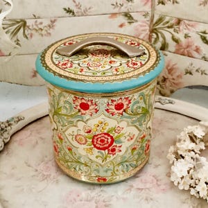 Boîte métallique vintage florale chic Daher Holland