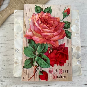 Cartes postales, Éphémères, Roses, Antiquités, Meilleurs voeux
