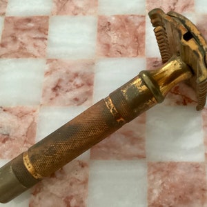 Antique Gillette Metal / Brass Shaver Slim Double Edge Safety Razor