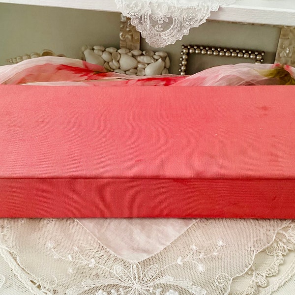 Fabric Covered Storage Box, for Lingerie, Rose Pink