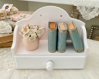 One Little Leather Book Shaped Matchbox, Aqua Blue, Matches, Match