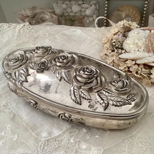 Godinger Silver Jewelry Box With Roses - Etsy
